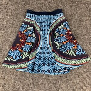 Aryeh‎ Skirt Womens Small Blue Medallion Print A Line Mini Boho Lined Luxury